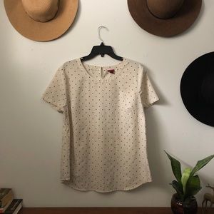 Polka dot short sleeve blouse